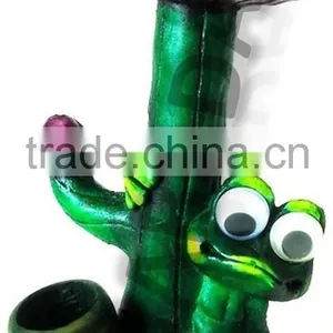 Figurine Shaped Hand Crafted Smoking Pipes - Frog W/. Tall Mush thumbnail-1