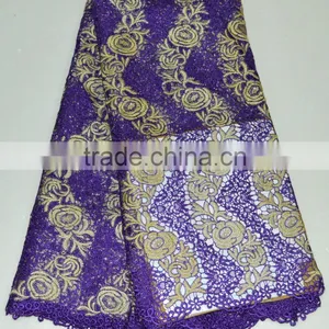 New Style Applique Embroidery Lace Fabric Flower Girl Dresses African Lady Clothes thumbnail-4