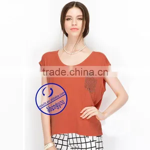 High Quality Women's Modal O-neck Tshirt Wholesale China thumbnail-2