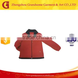 Cheap Wholesale Red Color Unisex Reversible Windproof Fleece Jacket thumbnail-1