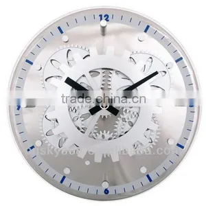 Decorative Moving-Gear Wall Clock With Glass Cover thumbnail-1
