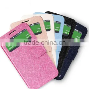 Single Open Window View Design Magnetic Buckle Leather Flip Case For Samsung thumbnail-1