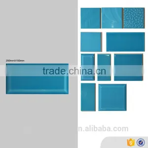 10x20mm Sizes Blue Tile, Kitchen Glazed Interior Decorative Wall Tile Foshan Factory thumbnail-1