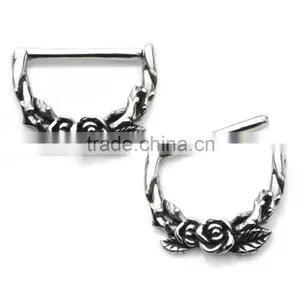 Rose Nipple Clicker 14G Nose Piercing Jewelry thumbnail-1