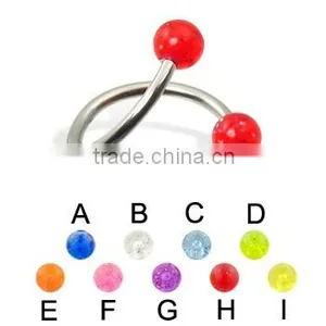 Glitter Balls Eyebrow Ring Labret Ring Piercing Jewelry thumbnail-1