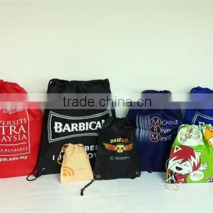 High Quality Wholesale Polyester Drawstring Backpack Bag Printing thumbnail-3