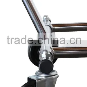 Adjustable Double Rail Rolling Garment Rack Hanging Clothes Rack With Brake Wheels thumbnail-4