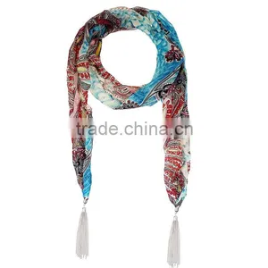 2015 Fashion Paisley Print Lightweight Infinity Loop Scarf thumbnail-5