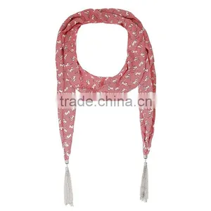 2015 Preppy Style Presentative Leaves Printing Fashion Chiffon Scarf thumbnail-2