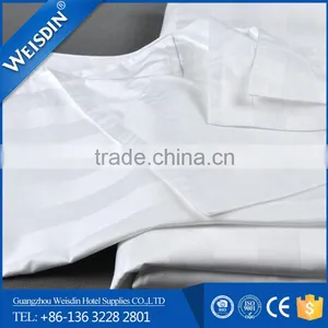 100% Cotton Percale White Color Stripe Bedding Set / Bed Sheet Wholesale thumbnail-5