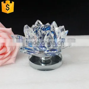 Wholesale Clear Blue Lotus Glassware for Decorative thumbnail-1