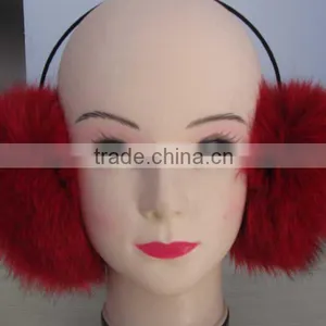 Multy Color Warm Fox Fur Hat Earmuffs thumbnail-6