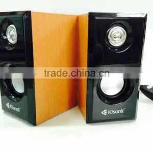 New Solid Wood Wooden Subwoofer Speakers Laptop Speakers Small Stereo USB Speaker thumbnail-3