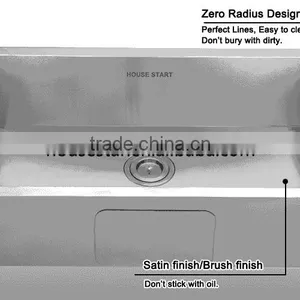Modern Kitchen Designs CUPC USA Style 16 Gauge Stainless Steel Single Handmade Kitchen Sink thumbnail-5