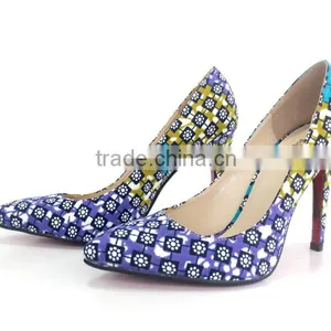 2016 Top Fashion African Wax Shoes And Bags Ankara Fabrics Lady's Wax Prints Shoes thumbnail-5