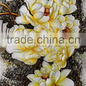 Wholesale Decorative Wall Hanging Glass Painting Pictures Of Flowers thumbnail-4