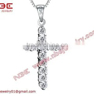 925 Sterling Silver Cross Necklace, Wholesale Silver Necklace thumbnail-1