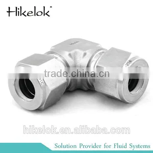 Super Duplex 2507 Titanium Aluminum Brass 6000 Psi 1/16" 1/8" 1/4" 3/8" 1/2" 1/4" 1" Double Ferrule Elbow thumbnail-1