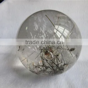 2015 Factory Direct Customed Wholesale Natural Black Rutilated Quartz Crystal Ball thumbnail-3