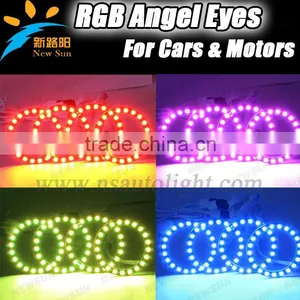 4pcs 72mm RGB ANGEL EYES LED Multi-color RGB 5050 Halo Rings Remote Kit Car Auto Headlight Bulbs Color Changing Angel Eyes thumbnail-1