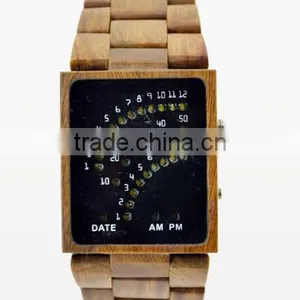 2016 New Arrivals Bamboo Wooden Genuine Leather Watches thumbnail-1