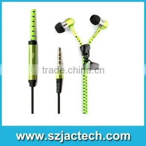 Fashion Colorful Metal Zipper Cable Design Earphone Fashion Earbud With Microphone thumbnail-4