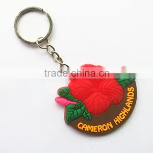 Fashion Colorful Customer Silicone Rubber Keychain Letter Printing Metal Key Chain thumbnail-1