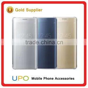 [UPO] Top Selling Clear View Translucent Flip Electroplating Mirror PC Smart Phone Case for Samsung Galaxy S7 Edge Case thumbnail-2