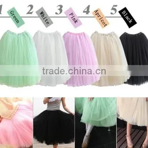 Fashion Women Bohemian Mesh Ball Gown Skirt A-Line Pleated Midi Swing Skirt thumbnail-5