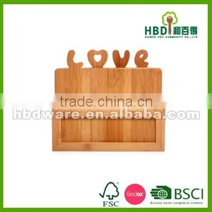 "LOVE"letter Bamboo Cutting Board Set With Stand thumbnail-1