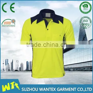 Latest Design Safety Yellow Collar Shirt 100% Polyester Eyelet Women Sport t Shirt thumbnail-1
