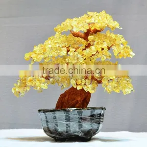 New Fashion Citrine Gem Tree Feng Shui Home Crystal Decoration thumbnail-2
