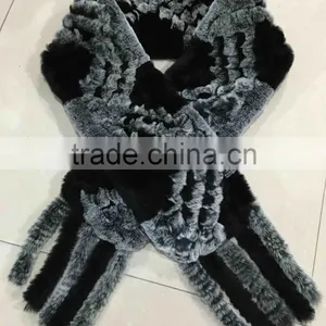Factory Price Lastest Design Fur Scarf Shawl / Rex Rabbit Fur Scarf thumbnail-1