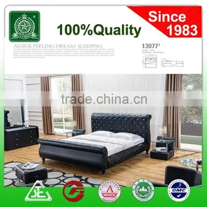 13077 New Double/Queen/King PU Leather Upholstered Bed Frame & Tufted Headboard thumbnail-1