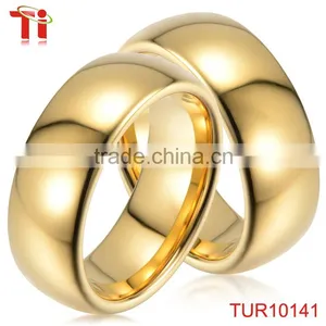 Gold Plating Tungsten Carbide Wedding Band Ring thumbnail-3