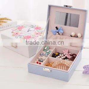 Chinese Factories Wholesale Custom High-grade PU Leather Jewelry Box, Fashion Beautiful Make-up Box, Ring Box thumbnail-5