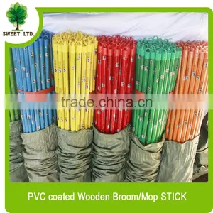 Plastic Cover Eucalyptus Material Wooden Mop Handle thumbnail-1
