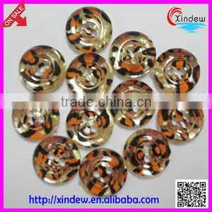 Fashion Design Leopard Plating Acrylic Buttons/leopard Buttons/plating Buttons/two Holes Acrylic Button thumbnail-1