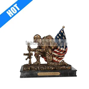 Customized Bronze Finish God Bless Military Statues Wholesale thumbnail-1