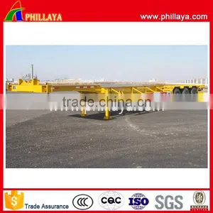 China 3 Axles 40ft Container Semi Trailer Widely Used New Condition Low Price 20ft 40 Feet Flatbed Truck Trailer Made in China thumbnail-5