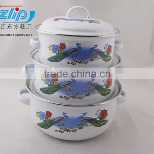 3 Pcs Casserole Straight Shape W/Metal Cover Dark Color Decor thumbnail-1