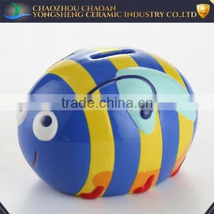 Modern Blue Personalized Money Box Ceramic Bee thumbnail-1