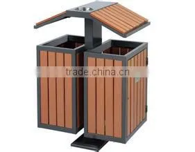 Good Quality Outdoor Wooden Plastic Composite WPC Wastebins thumbnail-5