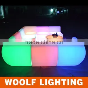 Popular Modern Hotel Leisure LED Light Up Sofa Furniture thumbnail-5