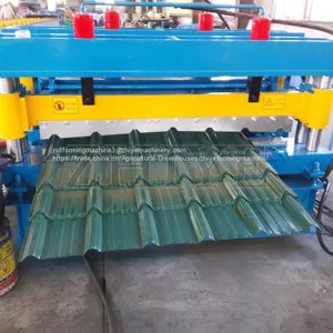 PLC Controlling Zinc Glazed Roofing Tile Roll Forming Machine thumbnail-3
