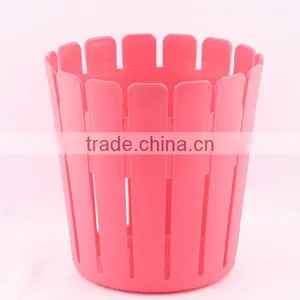 Plastic Wood Line Basket Trash Can Dustbin Trash Bin thumbnail-5