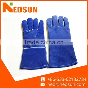 Double Palm Safety Protective Split Leather Labour Gloves thumbnail-1