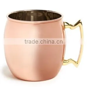 FDA APPROVED SMOOTH 100% PURE COPPER 16 OZ BARREL MUG FOR MOSCOW MULE, MINT, GINGER VODKA thumbnail-1