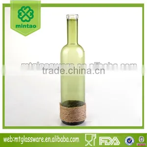Spray Green Round Glass Milk Bottle Oil &rope Vase thumbnail-1