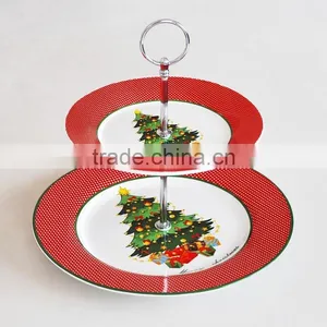 Ceramic Cake Stand With Chrome Stand thumbnail-1
